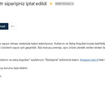 Amazon Sitesinin Otomatik Olarak Ürünü İptal Etmesi