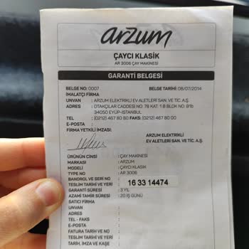 Arzum Garantide Yardımcı Olunmadı