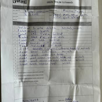 Enza Home Hasarlı Ürün Teslimatı