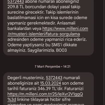 Millenicom İnternet Kesintisine Rağmen Oluşan Faturalar