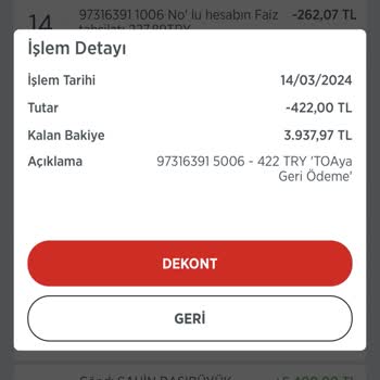 Ziraat Bankası Toya Kesilen Paramın Geri Yatmasını İstiyorum.