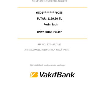 VakıfBank Ekstresine Provizyondaki İşlemi Taksitlendirmeden Eklemesi.