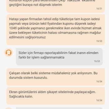 Trendyol Yemek İade Ve Kupon Sorunu