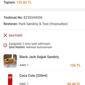 Trendyol GO İptal Ve İade Yok