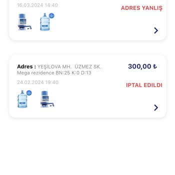 Erikli 1 Damacana Suyu Teslim Edemiyor