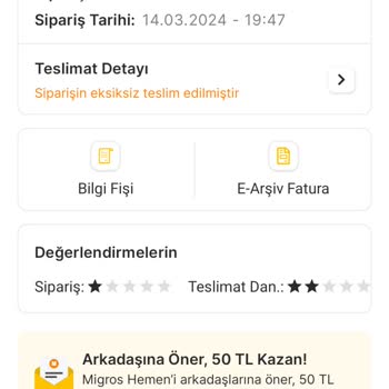 Migros Yanlış Sipariş Teslimatı