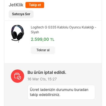 Hepsiburada Paramın İadesini İvedilikle Talep Ediyorum.