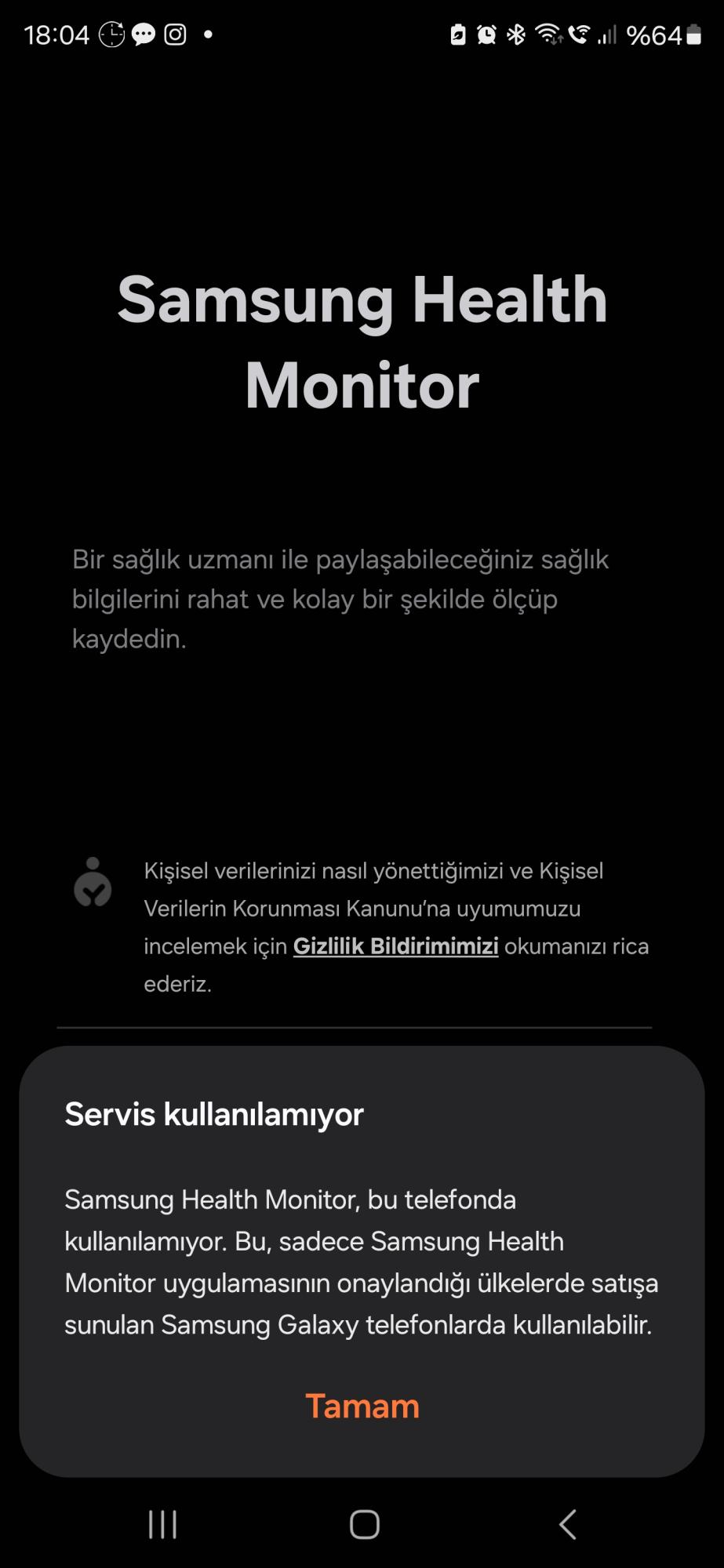 Samsung Telefon Samsung Health Monitor Bu Telefonda Çalışmıyor - Şikayetvar