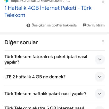 Türk Telekom Mobil Faturaya Ek İnternet Paketi İptal Edilmiyor.