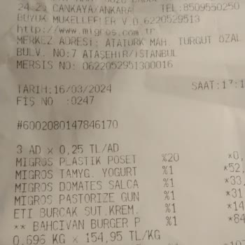 Migros (kule Evo) Ankara Kasiyer Ve Kasada Fazla Ücret