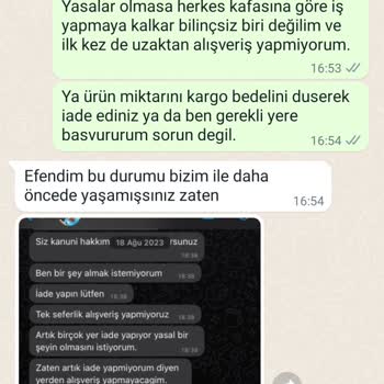 Moday Butik Yasal Hakkım Olan İade Alma Hakkımı Kullandırmadı