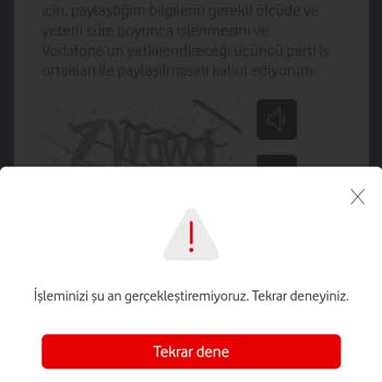Vodafone FreeZone Kullanıcı Tanımlama Hatası