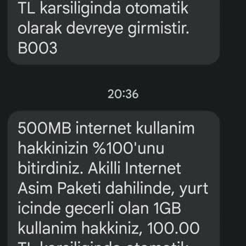 Vodafone Akıllı İnternet Aşım Uygulanması
