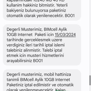 Bimcell İnternet Paketi Sorunu