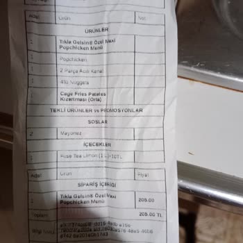 17 Burda Popeyes Yanlış Ürün
