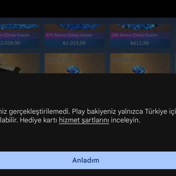 Mobile Legends Mobile Legands Elmas Yükleyemiyorum