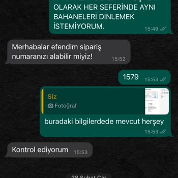 Eledaay Gönderilmeyen Sipariş,... Yerine Konulan Müşteri