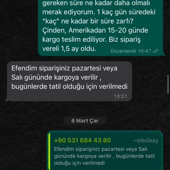 Eledaay Gönderilmeyen Sipariş,... Yerine Konulan Müşteri