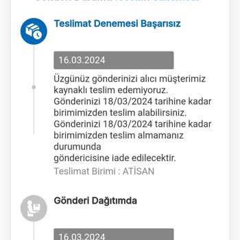 MNG Atisan Kargo Teslim Başarısızlığı