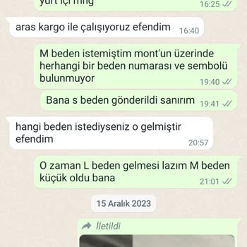 Neska Butik Beden Uymayan Mont Ve İade Sorunu