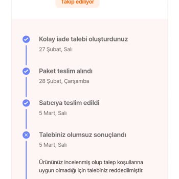 Hepsiburada İade Edilen Ürünün Reddi
