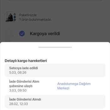 Hepsiburada İade Edilen Ürünün Reddi