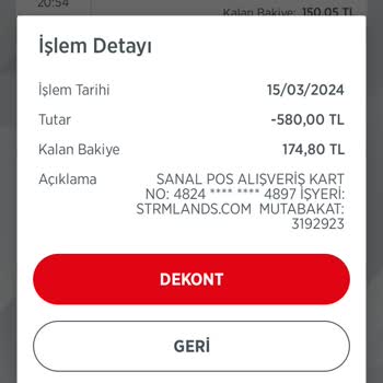 Strmlands İzinsiz Paramı Çekmek