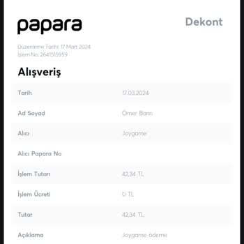 Joygame Joypara Gelmedi 45 TL Attım Gelmedi 10000 Joypara