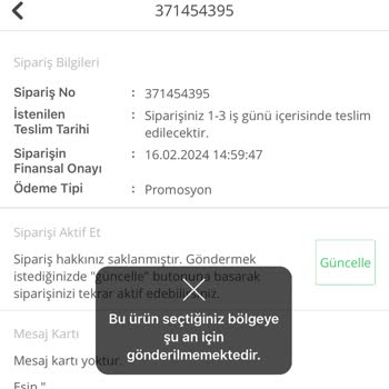 ÇiçekSepeti Gönderim Sorunu Yaşıyorum