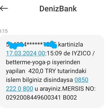 iyzico Betterme Yoga Habersiz İşlem İle Ödeme Alınması