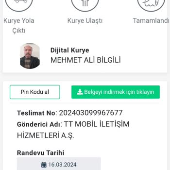 Dijital Kurye Dönüt Vermiyor Ve İletişim Sağlanamıyor.