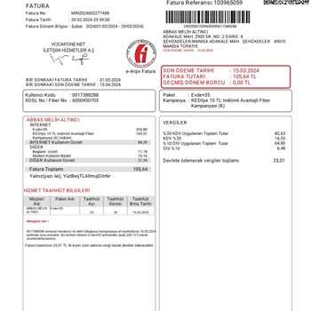 Vodafone Taahhüt Bitimi Fiyat Değişikliği
