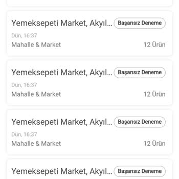 Yemeksepeti Market Uygulama Hatası Ve Firmanın Ulaşılamazlığı