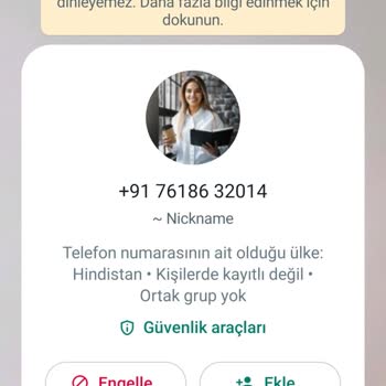 WhatsApp Dan +91 Ülke Kodlu Gelen Mesaj