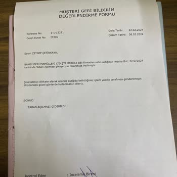 Bambi Ayakkabı Bot İki Kere Tamire Gitti Ve Hep Yırtık Gönderdiler