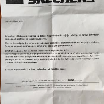 Skechers Ve Boyner Sattığı Ürünün Arkasında Durmuyor!