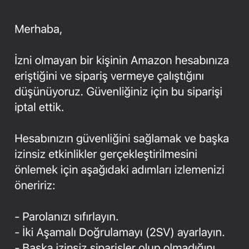 Amazon.com.tr Habersiz Sipariş İptali