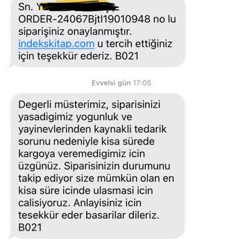 İndeks Kitap İki Hafta Olmasına Rağmen Siparişimi Göndermiyor.