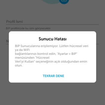 BİP Uygulama Sunucu Hatası