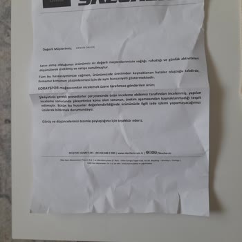 Skechers Üretim Hatası Bulunan Ayakkabının Yenisi İle Değiştirilmemesi