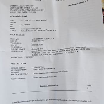 Vatan Bilgisayar Ve BDH Bilişim Samsung Cep Telefonu Garanti