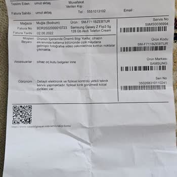 Vatan Bilgisayar Katlanır Telefon Servis Pişmanlığı Ve Garanti Sorunu