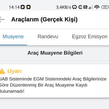 Muayene Bilgileri Görünmüyor Tüvtürk