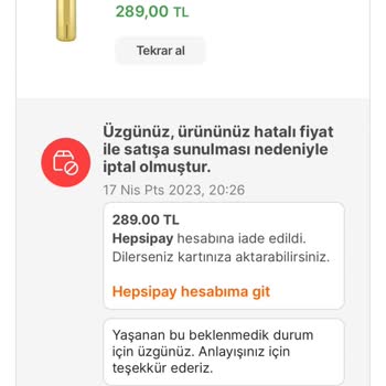 Starbucks Hatalı Fiyat Girilmesi Sebebiyle Termos İptali