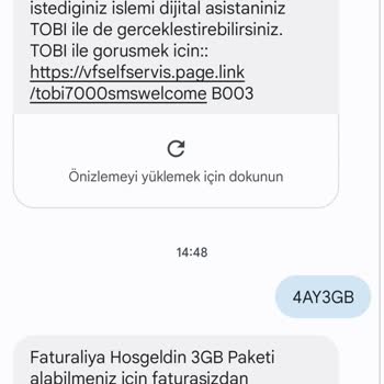 Vodafone Faturalı Ya Geçişte 12 GB Hediye İnternet Tarafıma Verilmedi