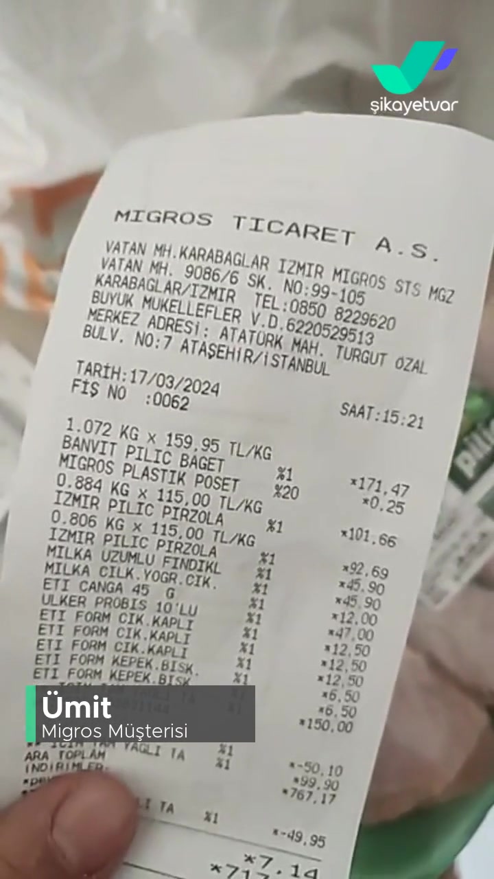 Migros Fiyat Etiketi Yanlış videonun kapak resmi