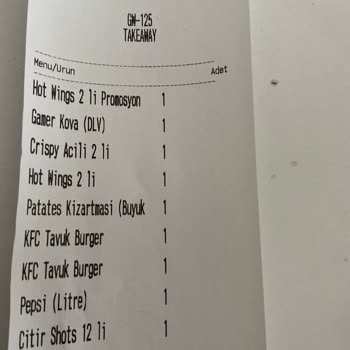 KFC Eksik Ürün Gönderiyor