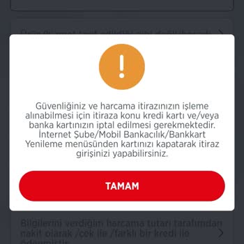 Ziraat Bankası Harcama İtirazı Yapamıyorum