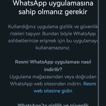 Huawei WhatsApp Resmi Değil Uyarısı