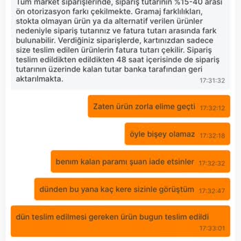 Macro Center Macro Zamanında Gelmeyen Ürün Eksik Ürün Ve Üstüne Fazla Ücret Çekimi